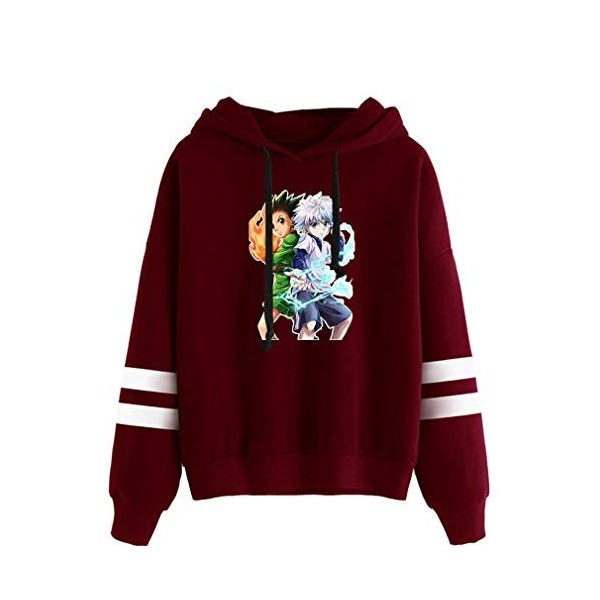 AMOMA Unisexe Hunter x Hunter Sweat à Capuche de Sport Loisirs à Manches Longues Gon Killua Hisoka Imprimé Sweat XS,KilluaDri