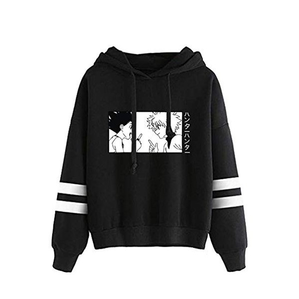 AMOMA Unisexe Hunter x Hunter Sweat à Capuche de Sport Loisirs à Manches Longues Gon Killua Hisoka Imprimé Sweat XS,KilluaDri