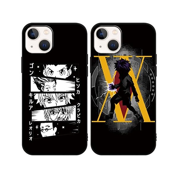 2 Pièces Coque pour iPhone 13/iPhone 14 6.1 Anime Hunter × Hunter Killua Zoldyck Gon Freecss Case Manga Motiv Doux Antichoc
