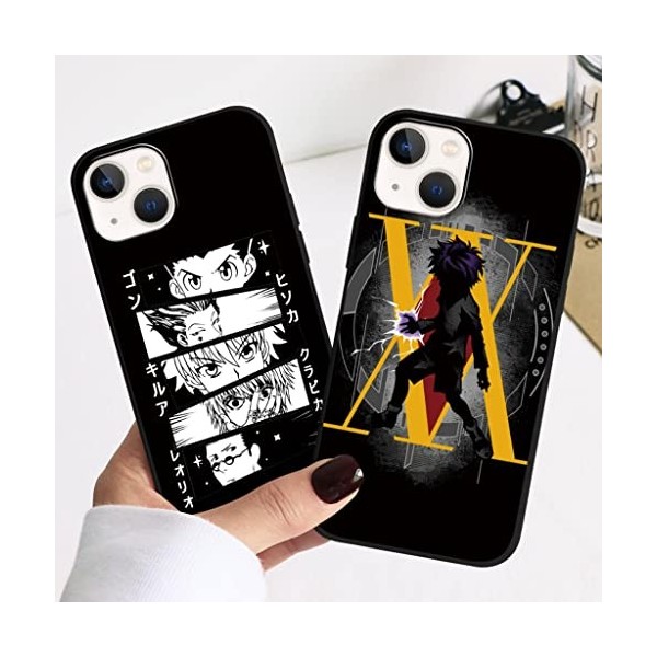 2 Pièces Coque pour iPhone 13/iPhone 14 6.1 Anime Hunter × Hunter Killua Zoldyck Gon Freecss Case Manga Motiv Doux Antichoc