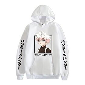 Hommes Femmes Anime Hunter x Hunter Killua Sweat à Capuche Dessin animé à Manches Longues Sweat Pull imprimé Killua Zoldyck H