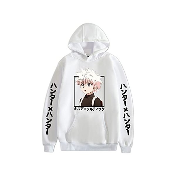 Hommes Femmes Anime Hunter x Hunter Killua Sweat à Capuche Dessin animé à Manches Longues Sweat Pull imprimé Killua Zoldyck H