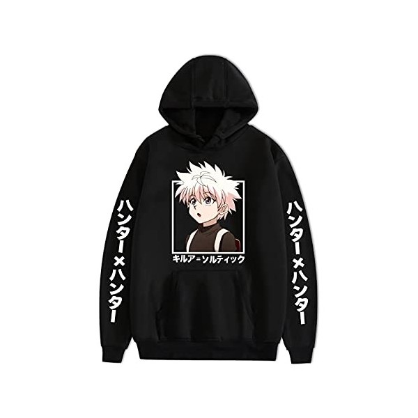 Hommes Femmes Anime Hunter x Hunter Killua Sweat à Capuche Dessin animé à Manches Longues Sweat Pull imprimé Killua Zoldyck H