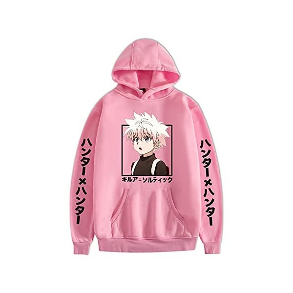 Hommes Femmes Anime Hunter x Hunter Killua Sweat à Capuche Dessin animé à Manches Longues Sweat Pull imprimé Killua Zoldyck H