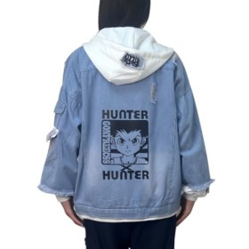 CBBI-WCCI Unisexe Blousons Hunter X Hunter Hoodies Denim Veste Manteau Sweat à Capuche CosplayCostume Bleu, XL / 170-175cm 