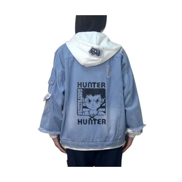 CBBI-WCCI Unisexe Blousons Hunter X Hunter Hoodies Denim Veste Manteau Sweat à Capuche CosplayCostume Bleu, XL / 170-175cm 