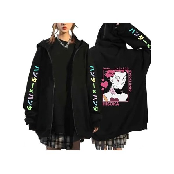 zhedu Hunter X Hunter Cardigan Zippé HxH Manga À Capuche Killua Zoldyck Vêtements Imprimés À Manches Longues Y2k Anime Unisex