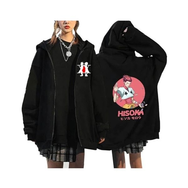 zhedu Hunter X Hunter Cardigan Zippé HxH Manga À Capuche Killua Zoldyck Vêtements Imprimés À Manches Longues Y2k Anime Unisex