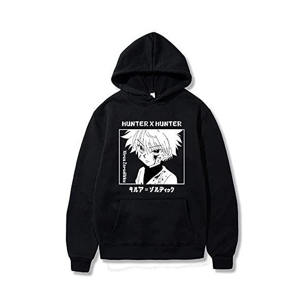 Hommes Femmes Anime Hunter x Hunter Killua Sweat à Capuche Dessin animé à Manches Longues Sweat Pull imprimé Killua Zoldyck