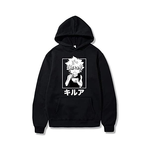 Hommes Femmes Anime Hunter x Hunter Killua Sweat à Capuche Dessin animé à Manches Longues Sweat Pull imprimé Killua Zoldyck