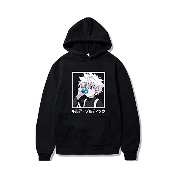 Hommes Femmes Anime Hunter x Hunter Killua Sweat à Capuche Dessin animé à Manches Longues Sweat Pull imprimé Killua Zoldyck