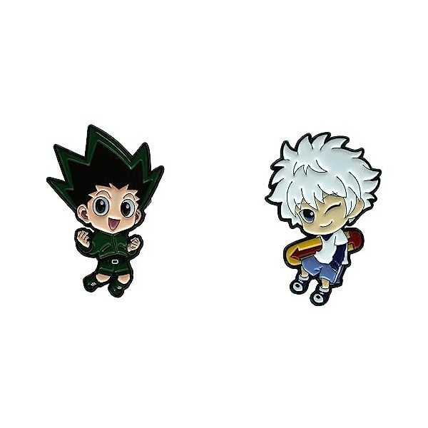 Amasukami Badge de GON FREECSS Badge de Kurapika Badge de Killua Zoldyck de Personnages animés,3 Unités