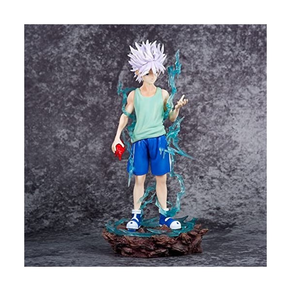 Killua Zoldyck Figurine Anime Zoldyck Statue en PVC 21,5 cm Décoration Collection Cadeaux pour les fans