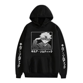 Hommes Femmes Anime Hunter x Hunter Killua Sweat à Capuche Dessin animé à Manches Longues Sweat Pull imprimé Killua Zoldyck H