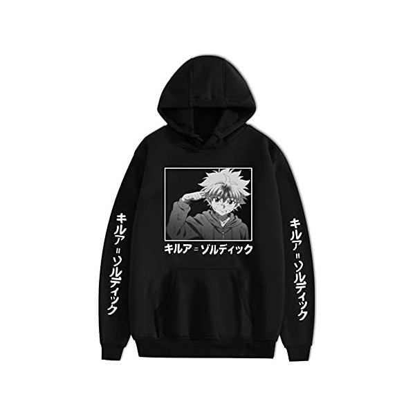 Hommes Femmes Anime Hunter x Hunter Killua Sweat à Capuche Dessin animé à Manches Longues Sweat Pull imprimé Killua Zoldyck H
