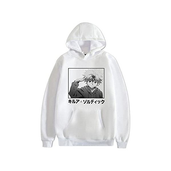 Hommes Femmes Anime Hunter x Hunter Killua Sweat à Capuche Dessin animé à Manches Longues Sweat Pull imprimé Killua Zoldyck H