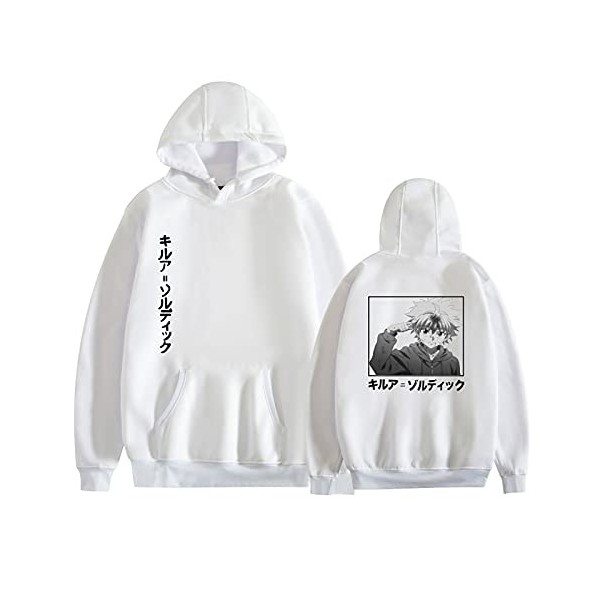 Hommes Femmes Anime Hunter x Hunter Killua Sweat à Capuche Dessin animé à Manches Longues Sweat Pull imprimé Killua Zoldyck H