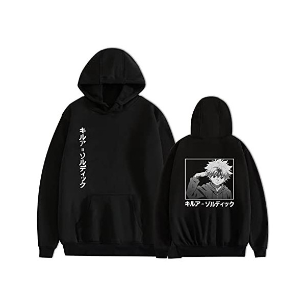 Hommes Femmes Anime Hunter x Hunter Killua Sweat à Capuche Dessin animé à Manches Longues Sweat Pull imprimé Killua Zoldyck H