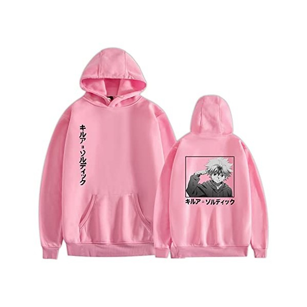 Hommes Femmes Anime Hunter x Hunter Killua Sweat à Capuche Dessin animé à Manches Longues Sweat Pull imprimé Killua Zoldyck H