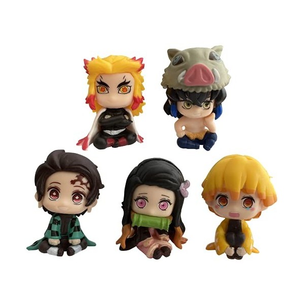 SPIRTUDE Figurines Demon Slayer, Lot de 6 Figurines daction Anime, Figurines zenitus rengoku Shinobu de Sugi tanijiro Figuri