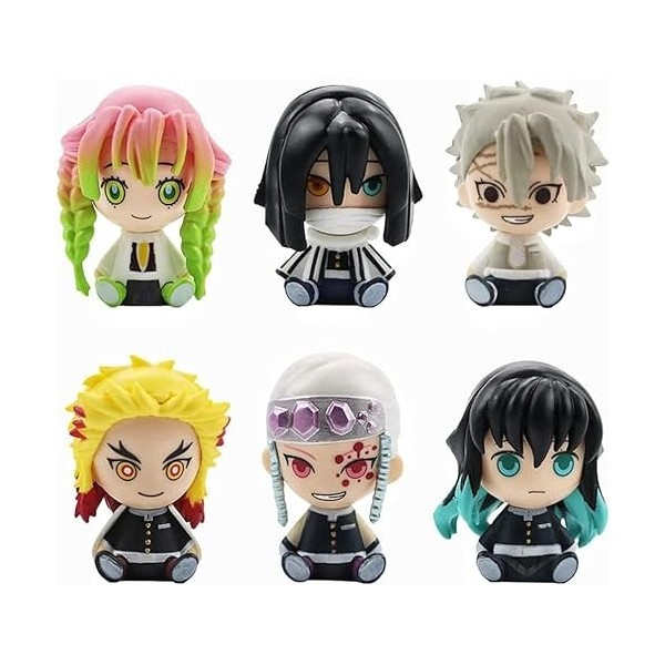 SPIRTUDE Figurines Demon Slayer, Lot de 6 Figurines daction Anime, Figurines zenitus rengoku Shinobu de Sugi tanijiro Figuri