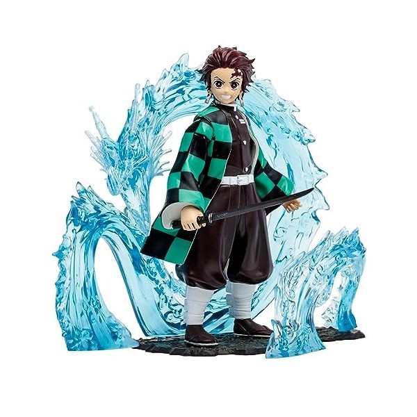 McFarlane Toys - Demon Slayer - Deluxe - Tanjiro Dixième Mouvement - Le Souffle de la lEau - 13 cm - Personnages de Mangas e