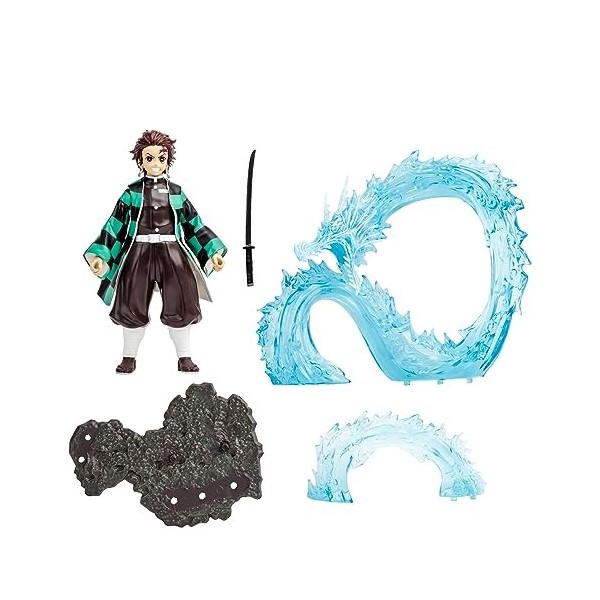 McFarlane Toys - Demon Slayer - Deluxe - Tanjiro Dixième Mouvement - Le Souffle de la lEau - 13 cm - Personnages de Mangas e