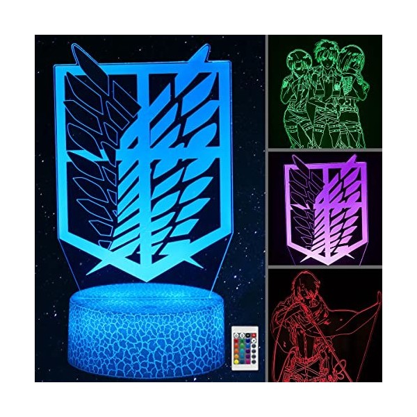 Likohee 5 in 1 Anime Demon Slayer Lamp Agatsuma Zenitsu Characters Lampe décorative avec télécommande, cadeau danniversaire 