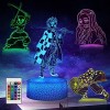 Likohee 5 in 1 Anime Demon Slayer Lamp Agatsuma Zenitsu Characters Lampe décorative avec télécommande, cadeau danniversaire 