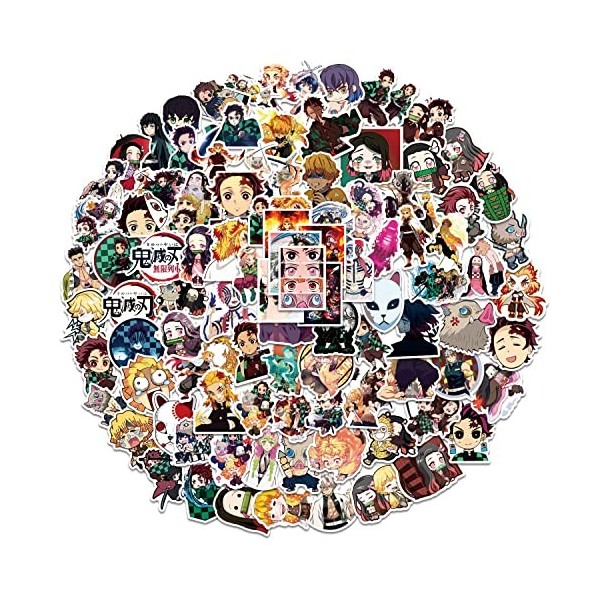 Demon Slayer Anime cartoon Stickers(100pcs Autocollant for computer Tabouret de table de réfrigérateur de planche à roulette