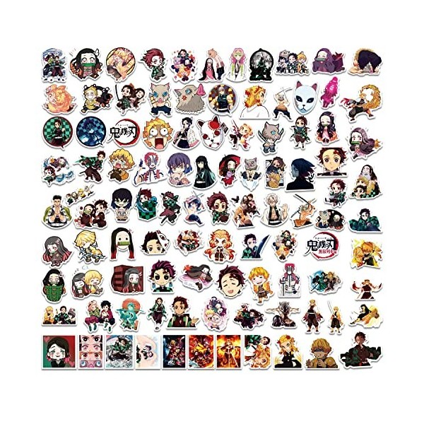 Demon Slayer Anime cartoon Stickers(100pcs Autocollant for computer Tabouret de table de réfrigérateur de planche à roulette