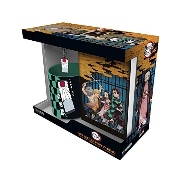 ABYSTYLE - DEMON SLAYER Coffret cadeau Tanjiro Mug + Porte-clés + Cahier
