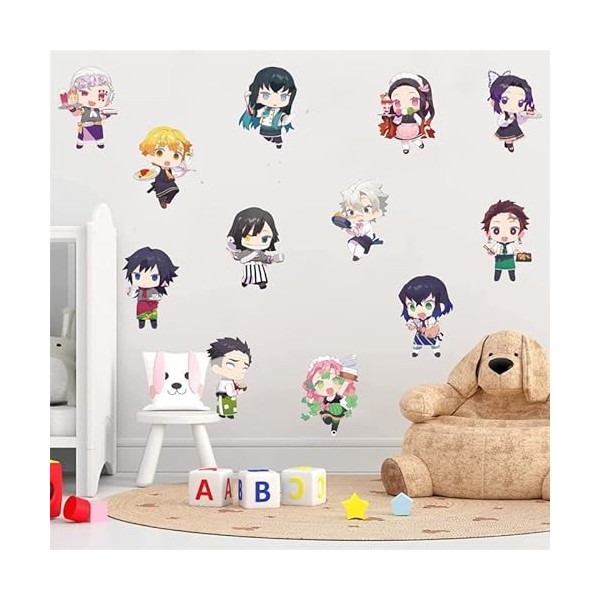 Grenric Autocollant mural Demon Slayer pour chambre denfant - Décoration murale autocollante - Pour fête danniversaire
