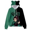Demon Slayer Cosplay Costume Sweats Mignon Chat Oreille Sweats 3D Imprimé Dessin Animé Anime À Capuche Harajuku Streetwear Ka