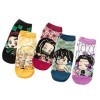 Dremokay Demon Slayer Lot de 5 paires de chaussettes décontractées pour femme Motif dessin animé drôle mignon mignon bracelet