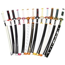 IXIM Epee en Demon Slayer Katana 104cm/41in Samurai Ninja Wooden Sword Arme pour Kamado Tanjiro, Enfants Replique Epee Sabre 