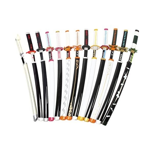 IXIM Epee en Demon Slayer Katana 104cm/41in Samurai Ninja Wooden Sword Arme pour Kamado Tanjiro, Enfants Replique Epee Sabre 