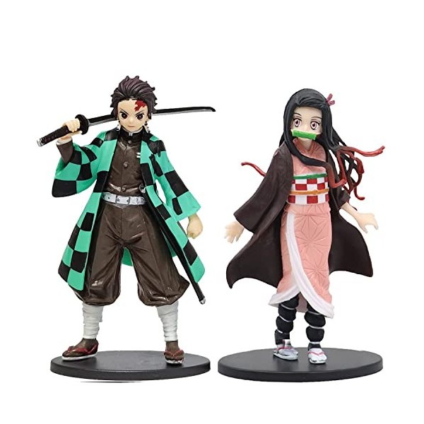 GENGUTOR Demon Slayer Figur, 2 Stück Demon Slayer Figuren, Anime Figuren, Anime Charakter Modellsammlung, Anime Demon Slayer 