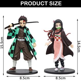 GENGUTOR Demon Slayer Figur, 2 Stück Demon Slayer Figuren, Anime Figuren, Anime Charakter Modellsammlung, Anime Demon Slayer 