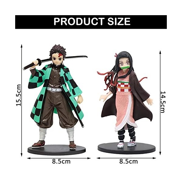 GENGUTOR Demon Slayer Figur, 2 Stück Demon Slayer Figuren, Anime Figuren, Anime Charakter Modellsammlung, Anime Demon Slayer 