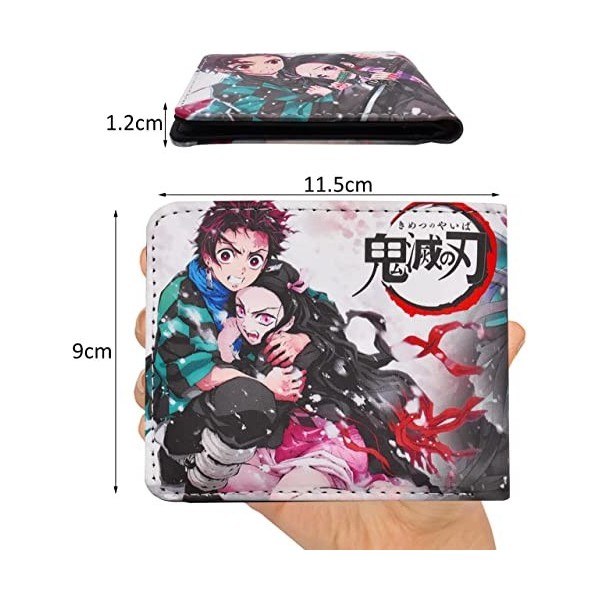 Forhome 52 Demon Slayer Accessoires, Portefeuille, Demon Slayer Bourse, Lot de 50 Autocollants Demon Slayer, Porte-clés Anime