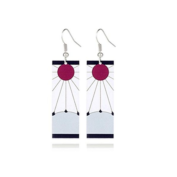 JinYu Kamado Tanjirous Lot de 2 boucles doreilles en acrylique par Demon Slayer Cosplay Accessoires, Acrylique