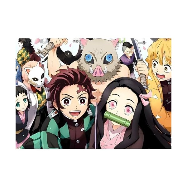 QENSPE Peinture Diamant 5D Adulte Demon Slayer Diamond Painting Complet Dessin Animé Diamant Art Painting Kit, DIY Broderie D