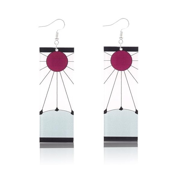 Boucles doreilles Demon Slayer, Stud Demon Slayer 2Pcs, Ubephant Dessin Animé Acrylique Accessoire, Boucles doreilles Unise