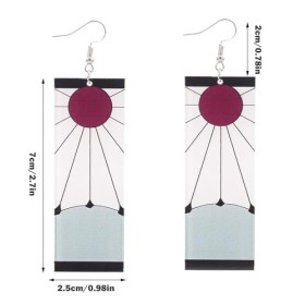 Boucles doreilles Demon Slayer, Stud Demon Slayer 2Pcs, Ubephant Dessin Animé Acrylique Accessoire, Boucles doreilles Unise