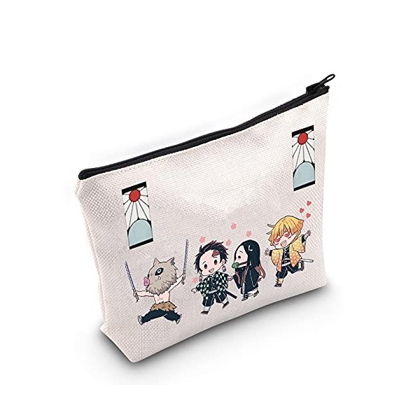 LEVLO Slayer Tanjirou Anime Cosplay Sac de maquillage avec fermeture éclair pour la famille et les amis, Slayer Tanjiro Sac, 