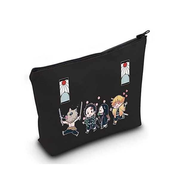 LEVLO Slayer Tanjirou Anime Cosplay Sac de maquillage avec fermeture éclair pour la famille et les amis, Slayer Tanjiro Sac, 