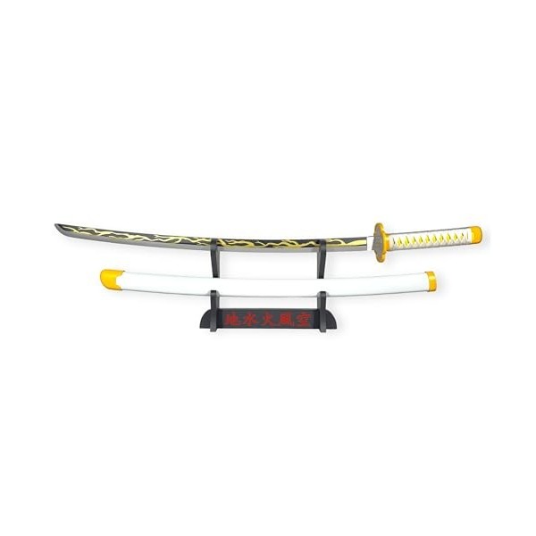 FÉENOMENN Katana Demon Slayer Zenitsu Agatsuma 95cm - Lame Bois - Support Japonais Inclus