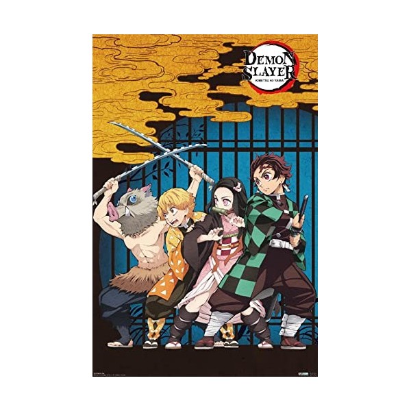 Trends International Poster mural Demon Slayer-Group, 56,8 x 86,4 cm, sans cadre