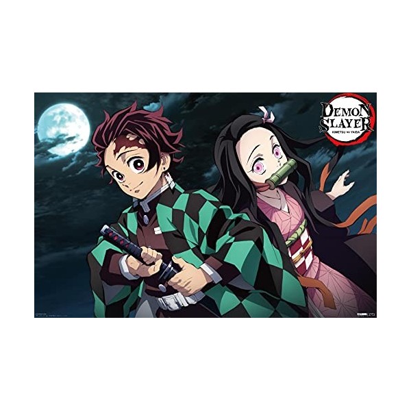 Trends International Demon Slayer-Tanjiro & Nezuko Poster mural, 56, 8 x 86, 4 cm, version sans cadre RP21459